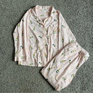 BedHead PJs Pajama Set Long Sleeve Pink Champagne Organic Cotton Stretchy Comfy